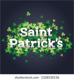 Happy saint patricks day card green clovers vector image digital illustration