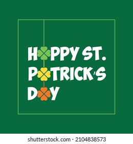 Happy Saint Patrick's Day card. Hand lettering Irish vector design. Beer festival lettering typography icon. Saint Patricks day greeting card. Vector template for banner, poster, flyer, postcard