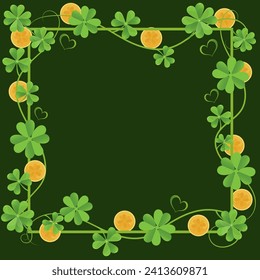 Feliz Día de San Patrón diseño de tarjetas con hojas inteligentes. Folleto de la celebración irlandesa. Volante de tipografía del festival de la cerveza. Tipografía dibujada Insignia St Patricks, sombrero verde y shamrock