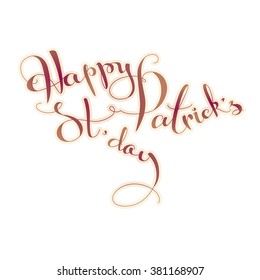 happy saint patrick's day card. lettering
