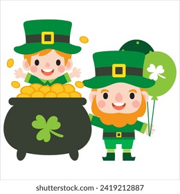 Happy Saint Patrick's Day Clipart, Kid patrick