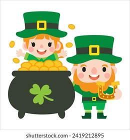 Happy Saint Patrick's Day Clipart, Kid patrick