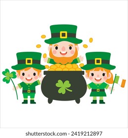 Happy Saint Patrick's Day Clipart, Kid patrick