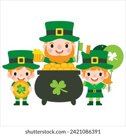 Happy Saint Patrick's Day Clipart, Kid patrick