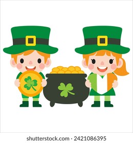 Happy Saint Patrick's Day Clipart, Kid patrick