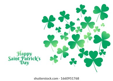 happy saint patricks day clover leaves background