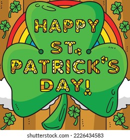 Happy Saint Patricks Day Colored Cartoon