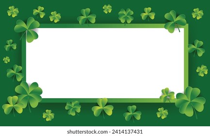 Happy Saint Patrick's Day concept. St. Patrick's day symbols frame border. Greeting card, party invitation template for banner vector illustration
