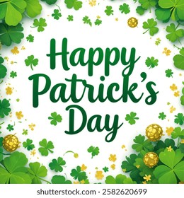 Happy Saint Patricks day design vector illustration with white background