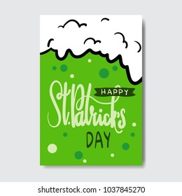 Happy Saint Patrick's Day Doodle Greeting Card Background Vector Illustration
