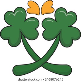 Happy Saint Patrick's Day Element with Cartoon Design. Vector Illustration.