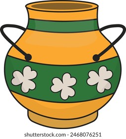 Happy Saint Patrick's Day Element with Cartoon Design. Vector Illustration.