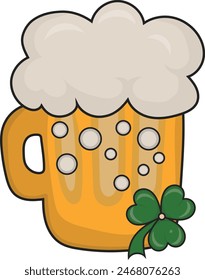 Happy Saint Patrick's Day Element with Cartoon Design. Vector Illustration.