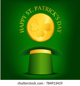 Happy Saint Patrick's Day festive hat. Celebration of St. Patrick's Day. Vector illustration