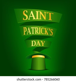 Happy Saint Patrick's Day festive hat. Celebration of St. Patrick's Day. Vector illustration