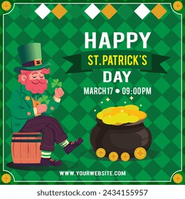 HAPPY SAINT PATRICKS DAY FLYER ILUSTRATION