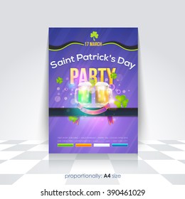 Happy Saint Patricks Day - Flyer, Poster Shine Background Template