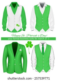 Happy Saint Patrick's Day! Formal men business suits for March 17.