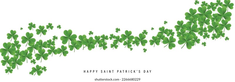 Happy Saint Patrick's Day Graphic Template with Clover Leaf Vector Illustration