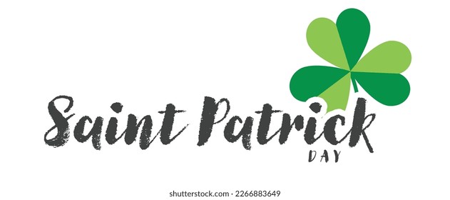 Happy Saint Patrick's Day Graphic Template with Clover Leaf Vector Illustration