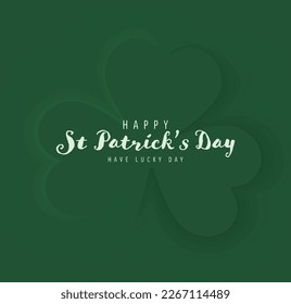 Happy Saint Patrick's Day Graphic Template with Clover Leaf Vector Illustration