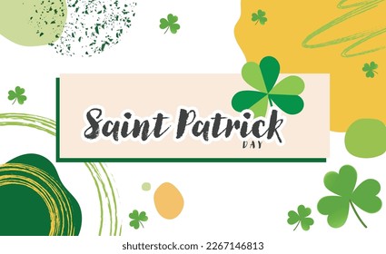 Fröhliche Bildvorlage zum Tag von Saint Patrick mit Vektorgrafik in der Kleeblatte