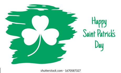 Happy Saint Patrick's day green background. Green clover leaves pattern. Vector illustration.