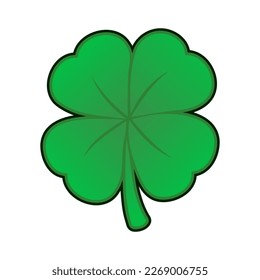 Happy Saint Patrick's Day. Green Four Leaf Clover icon