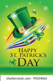 Happy Saint Patrick's Day green vector poster