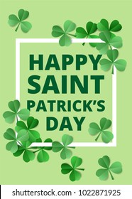 Happy Saint Patrick's Day. Greeting card in origami style