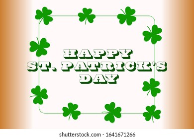 Happy Saint Patrick's Day greeting card with clover