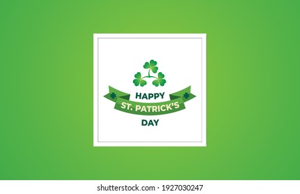 Happy Saint Patrick's Day Greeting card Drawn typography St. Patrick's typography and Background Design