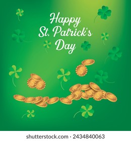 Happy Saint Patrick's Day Greeting Card Illustration Template. Realistic illustration for st patrick's day celebration. Patrick s accessories festive composition.