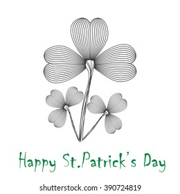 Happy Saint Patrick's Day greeting card on white background. St. Patrick's Day greeting illustration. Cover illustrations on white. Vector illustration EPS 10.