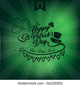 Happy Saint Patricks Day. Greeting Card design
