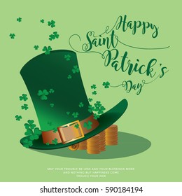 Happy Saint Patrick's Day Greeting Card and Poster.