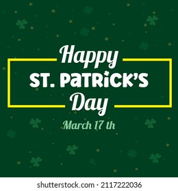 Happy Saint Patrick's Day greetings card of Vector illustration  