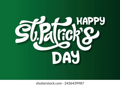 Happy Saint Patricks day handwritten lettering typography. Hand drawn design elements. Logos and emblems for invitation