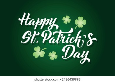Happy Saint Patricks day handwritten lettering typography. Hand drawn design elements. Logos and emblems for invitation