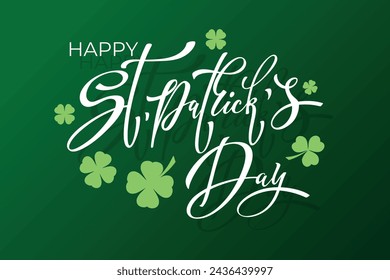 Happy Saint Patricks day handwritten lettering typography. Hand drawn design elements. Logos and emblems for invitation