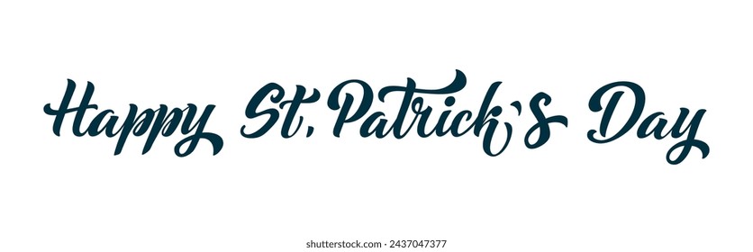 Happy Saint Patricks day handwritten lettering typography. Hand drawn design elements. Logos and emblems for invitation