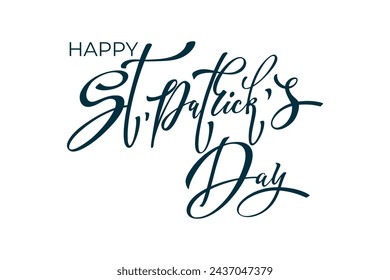 Happy Saint Patricks day handwritten lettering typography. Hand drawn design elements. Logos and emblems for invitation