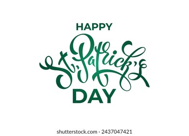 Happy Saint Patricks day handwritten lettering typography. Hand drawn design elements. Logos and emblems for invitation