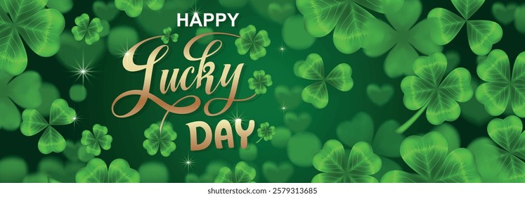 Happy Saint Patrick's day handwritten lettering typography. Hand drawn design elements. Logos and emblems for invitation, card. Vector illustration.