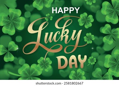 Happy Saint Patrick's day handwritten lettering typography. Hand drawn design elements. Logos and emblems for invitation, card. Vector illustration.