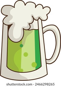 Happy Saint Patrick's Day icon. Isolated Vector Illustration in Minimalist Cartoon Design.