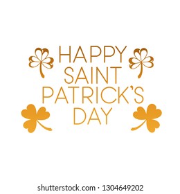 happy saint patrick`s day label isolated icon