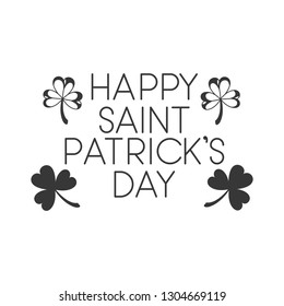 happy saint patrick`s day label isolated icon