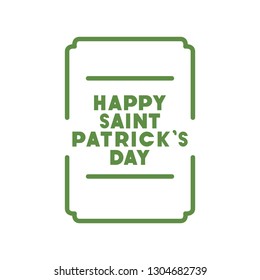 happy saint patrick`s day label frame icons