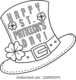 Happy Saint Patricks Day Leprechaun Hat Isolated 